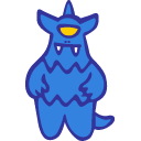 black,satan,blue icon