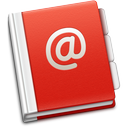 address, book, red, soda icon