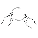 finger, gestureworks, hand, rotate, two icon