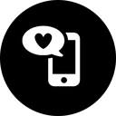 calling, love, mobile, mobile phone, phone, screen, social, texting, valentine's day icon
