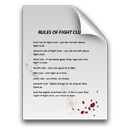blood, document, fight club, paper, rules icon