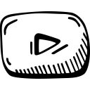 hand drawn, social, youtube svg vector icon