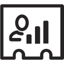 analytics, card, figures, profile, statistics svg vector icon