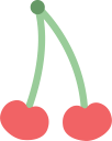 cherry, fruit svg vector icon