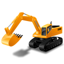 excavator, power shovel, vehicle icon