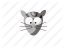 animal, cartoon, cat, face, pet icon