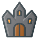 castle, ghost, halloween, spooky svg vector icon