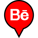 behance, logo, pin svg vector icon