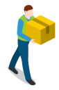 box, carrying, male, man, walking, warehouse, warehouseman svg vector icon