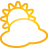 basic, cloudy, weather, yellow icon