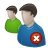 delete, forum, two, user, users icon
