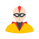 bald hero, hero, mask, super hero svg vector icon