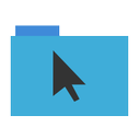 arrow, blue, cursor, folder icon