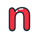 letter, lowercase, n, red svg vector icon