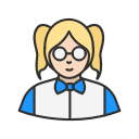 girl, lady, nerd, school girl svg vector icon