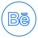behance, circles, design, line, neon, portfolio, social svg vector icon