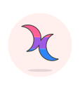 bisexual, moon, sign svg vector icon