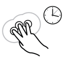finger, gestureworks, hold, three icon