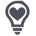 bulb, heart, help, idea, light, love, ngo icon