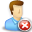 blue, delete, user icon
