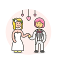 dance, gawn, lesbian, suit, wedding svg vector icon