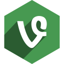 hexagon, media, shadow, social, vine svg vector icon