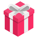 box, gift, pink, ribbon svg vector icon