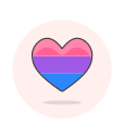bisexual, flag, heart svg vector icon