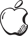 apple, , hand drawn, social svg vector icon