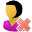 delete, female, user icon