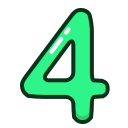 four, green, number, numbers, study svg vector icon