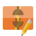 disconnect,vertical,pencil icon