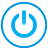 basic, blue, button, power icon