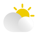cloud, cloudy, day, forecast, sun, weather svg vector icon
