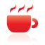 coffee, red icon