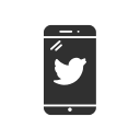 phone, twitter, twitter logo, twitter on phone svg vector icon