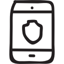internet, mobile, phone, protection, security, shield, smartphone svg vector icon