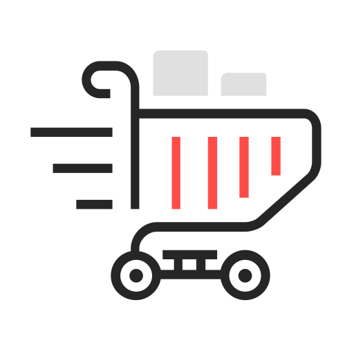 Line Drawing Color Shopping Cart svg vector icon