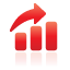 bar, chart, red, up icon