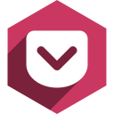 hexagon, media, pocket, shadow, social svg vector icon
