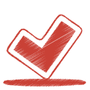 check, red icon