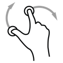 finger, gestureworks, rotate, two icon