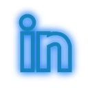 linkedin, media, neon, set, social icon