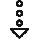 arrow, arrow down, dotted, dotted arrow, down, luxurious arrow, vintage arrow svg vector icon