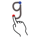gestureworks, letter, lowercase, stroke icon