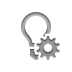 lightbulb,gear icon