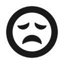 deflated, emoji, emot, sad, scarred, thick lines svg vector icon