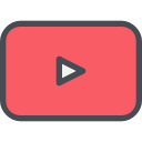media, network, social, youtube svg vector icon