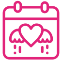 date, hearth, love, valentine svg vector icon