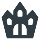 castle, ghost, halloween svg vector icon